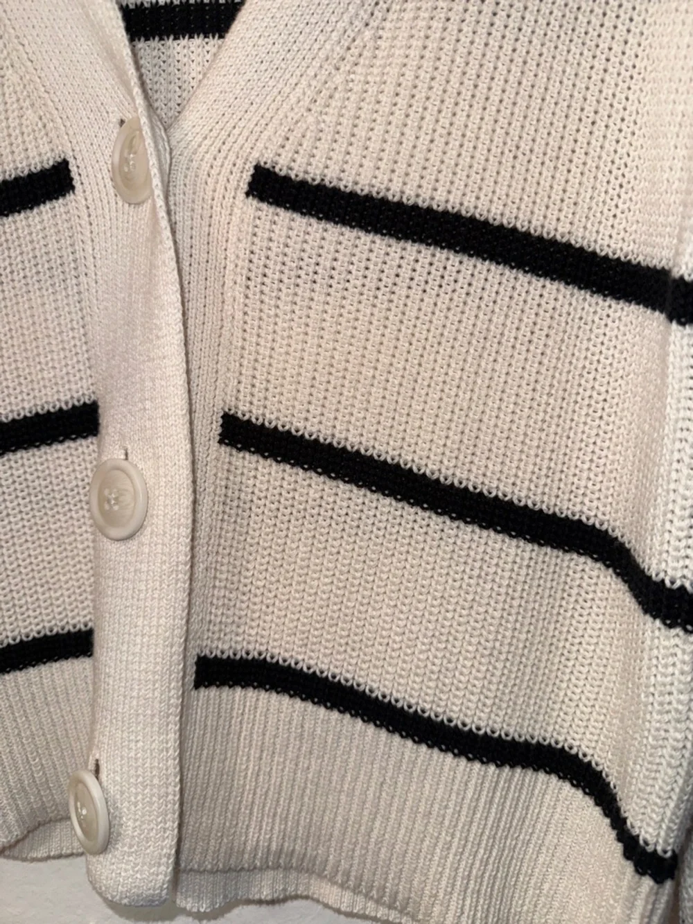 NWOT Striped Open Front Cardigan Knit Sweater XS Universal Thread Black White - Picture 5 of 10